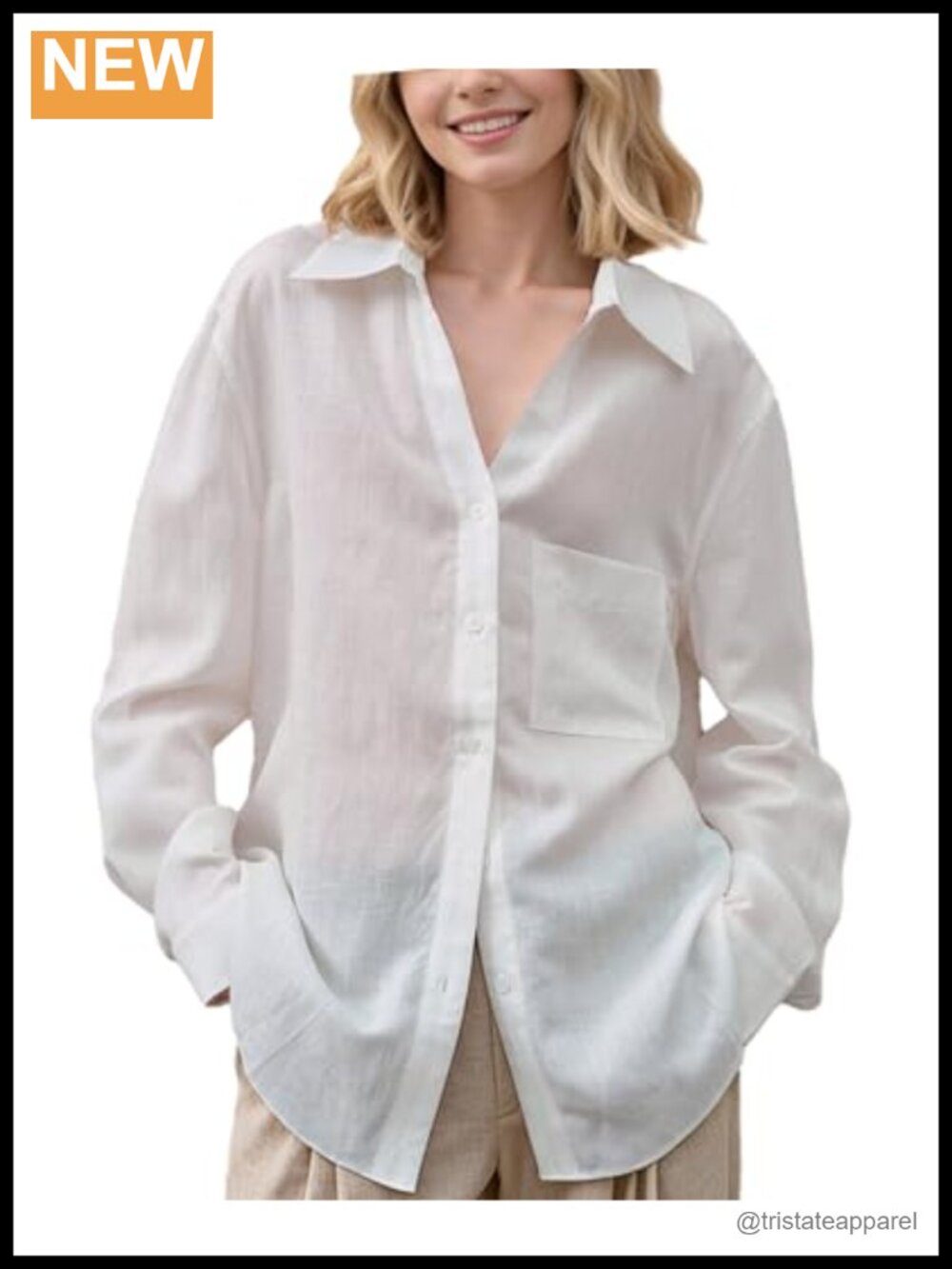 Linen Button Down Long Sleeve Shirt Casual Beach Top Summer